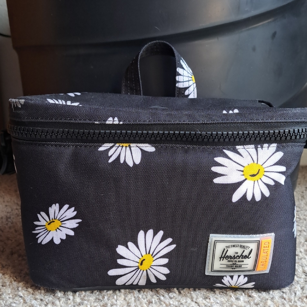 Herschel Supply Company Black Daisy Print Cooler Bag